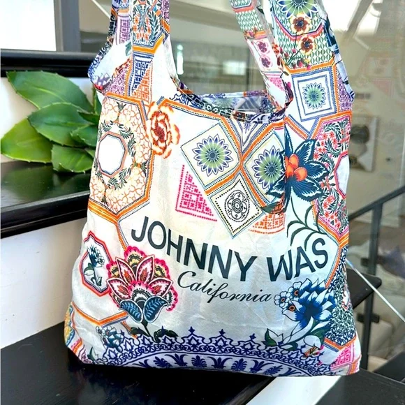 NWOT JOHNNY WAS Floral Mosaic Reusable Nylon Tote - Picture 1 of 3